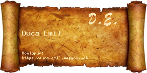 Duca Emil névjegykártya