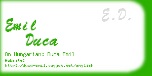 emil duca business card